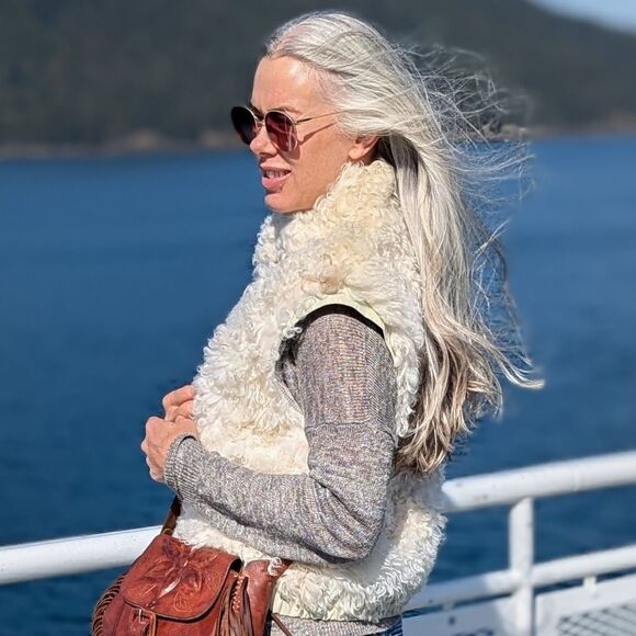 Vintage Jackets & Blazers - Vintage Curly Lamb fur Vest